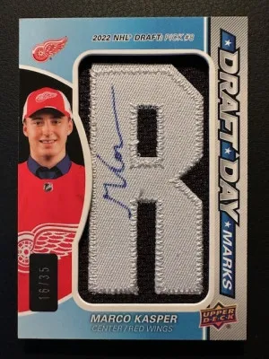 2023-24 SP Game Used - Marco Kasper - Draft Day Marks - DDM-MK front